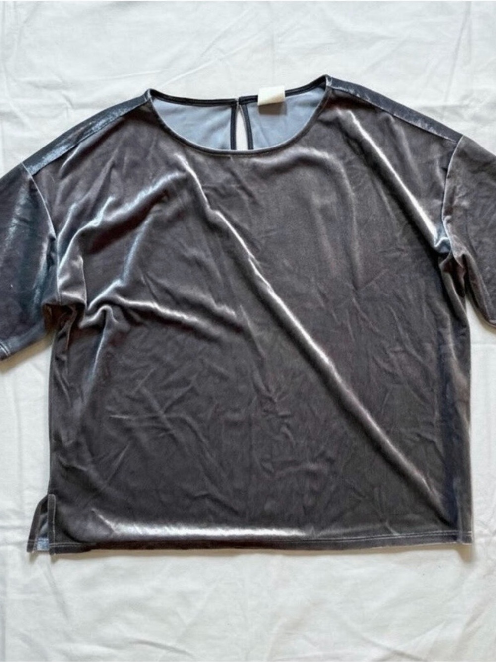 Matilda Jane’s Good Hart Velvet Shirt Gray Womens Medium